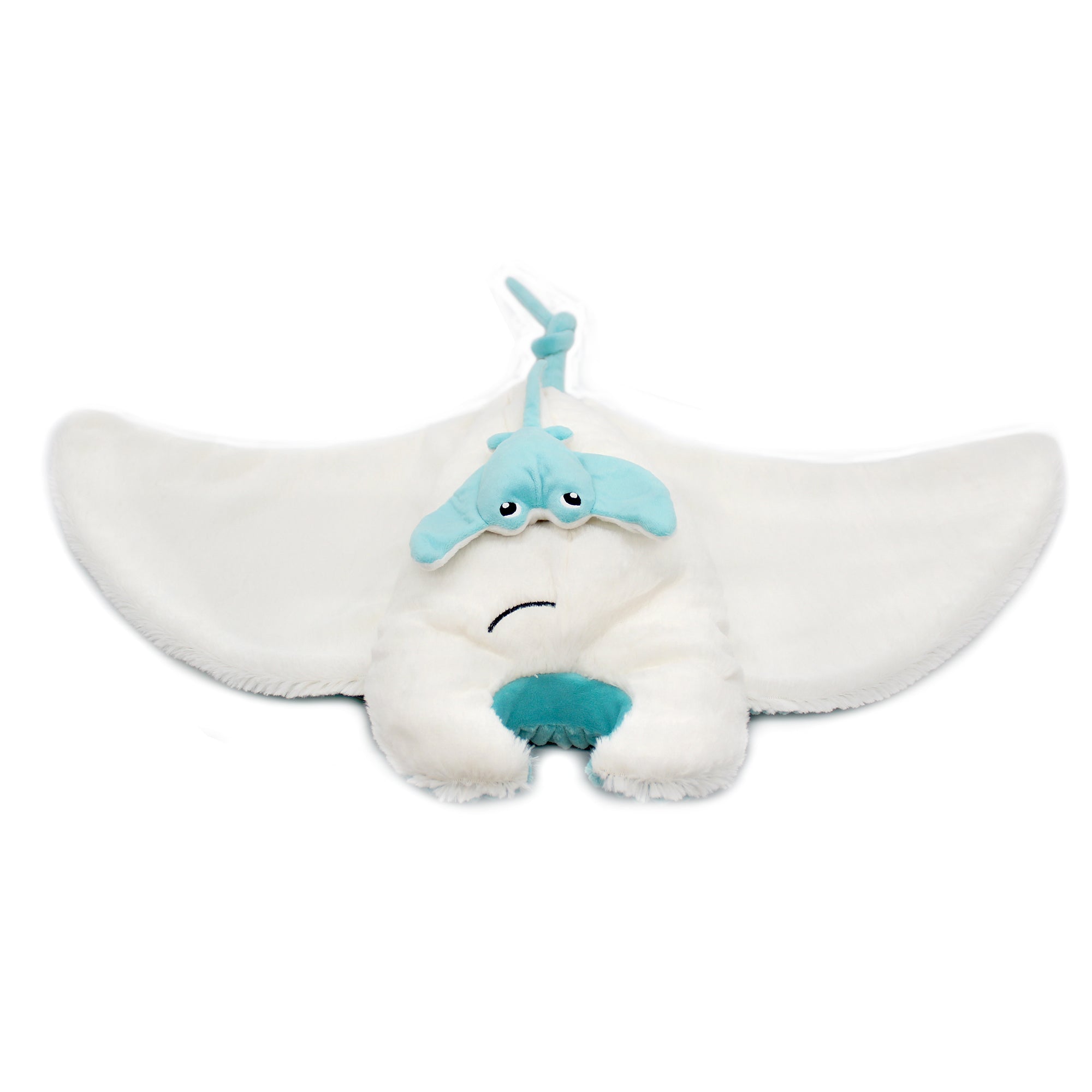 Les Deglingos Ptipotos The Manta Ray Mom & Baby Aqua 72cm