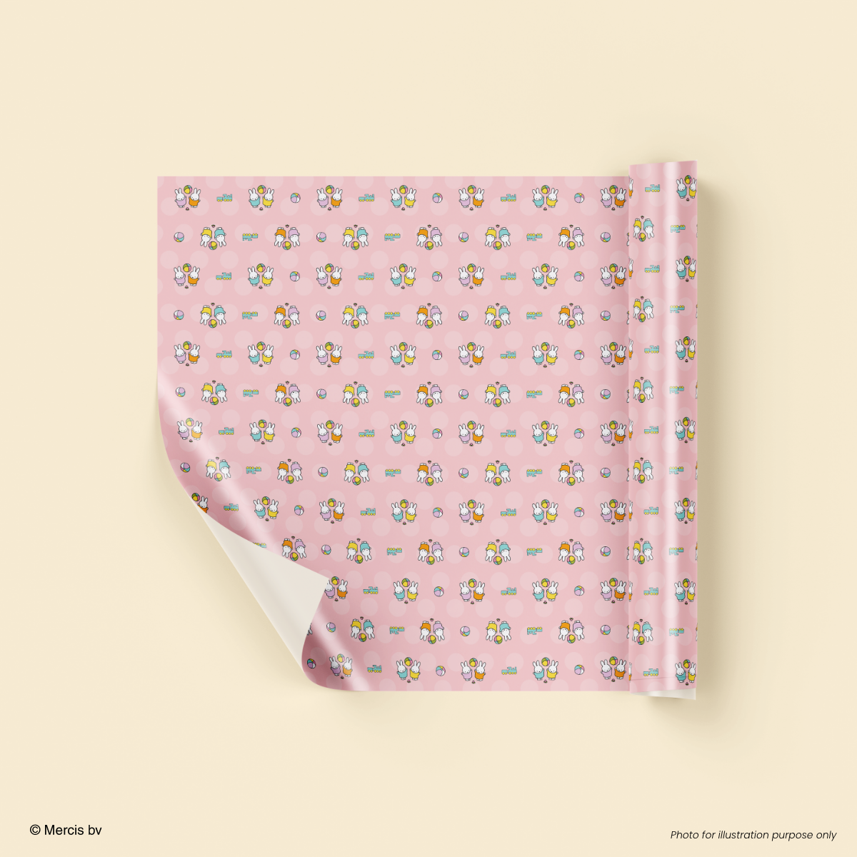 Miffy 70th Gift Wrapper 50cm x 70cm Pink