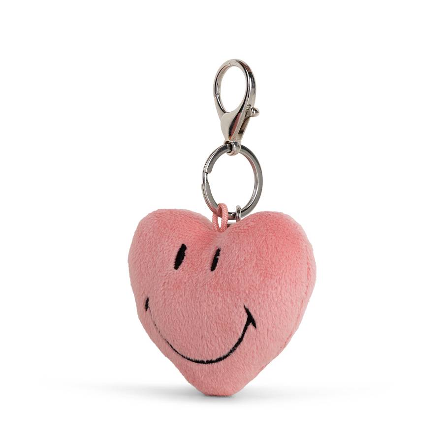 Smiley ECO Fuzzy Pink Heart Keychain 6cm