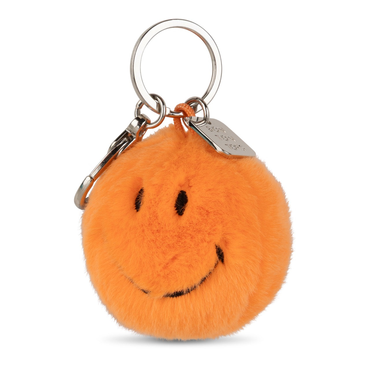 Smiley Keychain ECO Fuzzy Orange 5.5cm