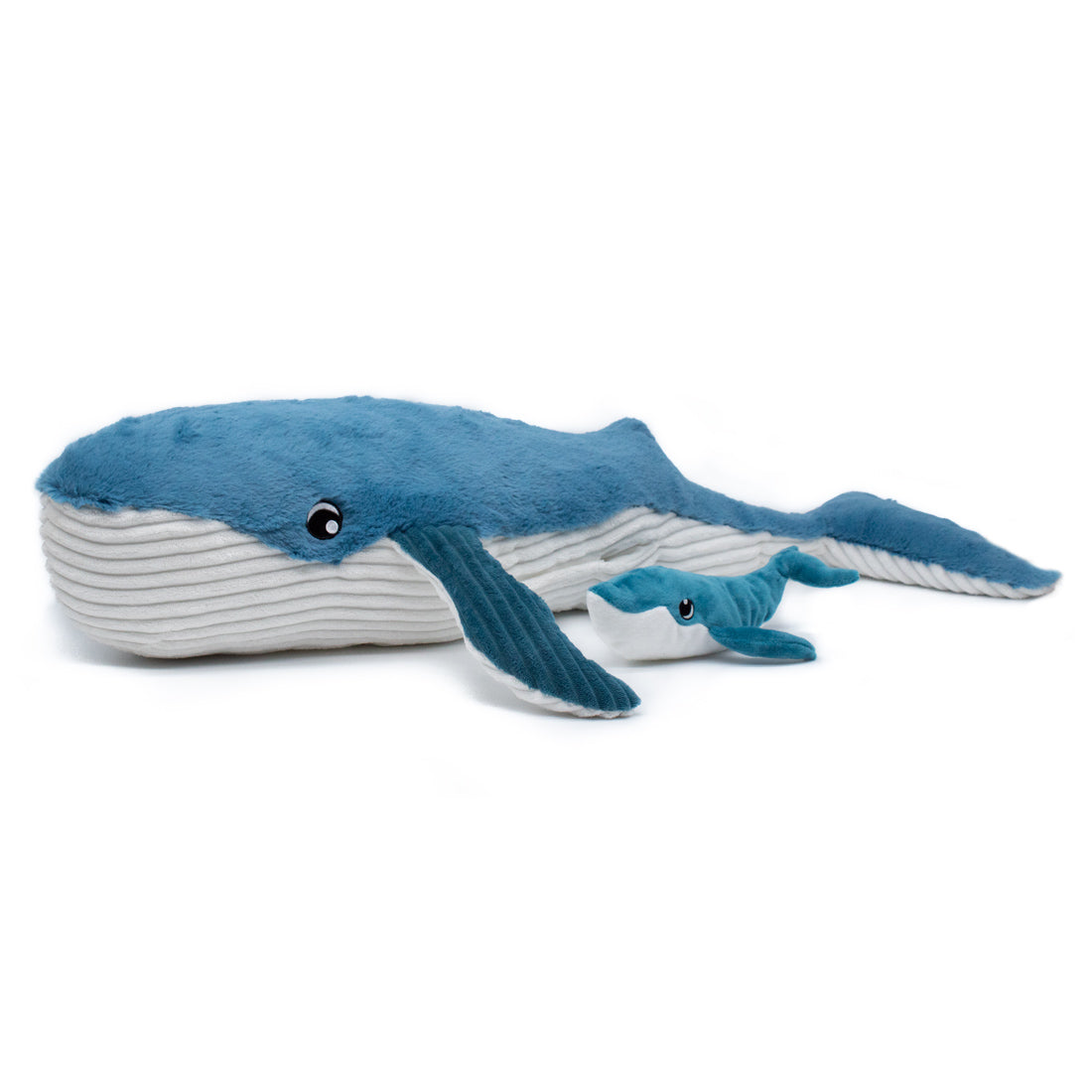 Les Deglingos Ptipotos The Whale Mom & Baby Blue 75cm
