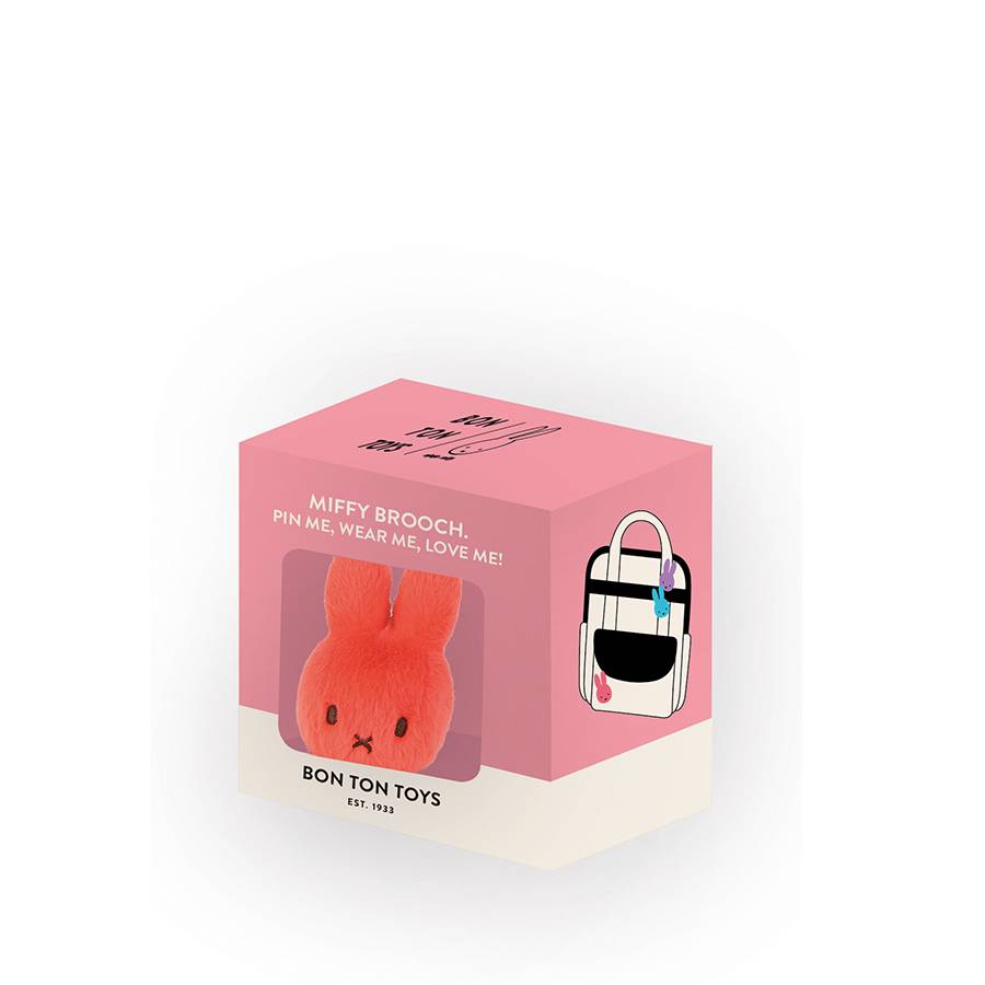 Miffy ECO Fuzzy Broochin Giftbox Bright Coral 8cm