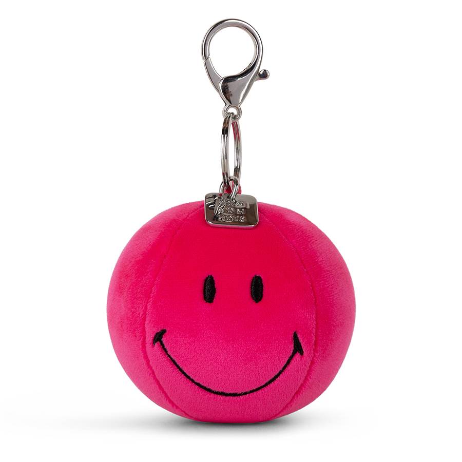Smiley Squish Ball Bright Pink 9cm