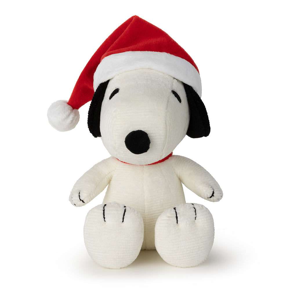 Peanuts Snoopy Sitting with Christmas Hat 17cm