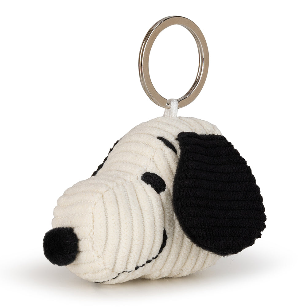 Peanuts Snoopy Head Corduroy Cream keychain 4.5cm