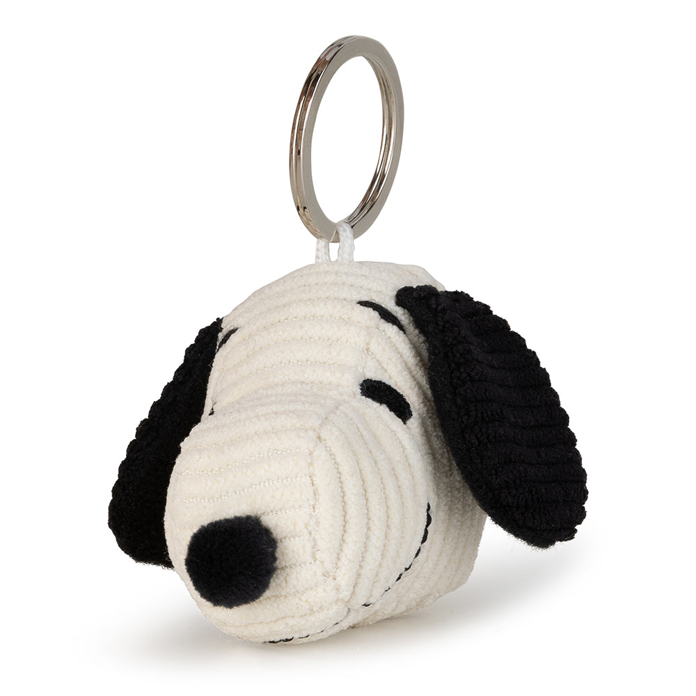 Peanuts Snoopy Head Corduroy Cream keychain 4.5cm