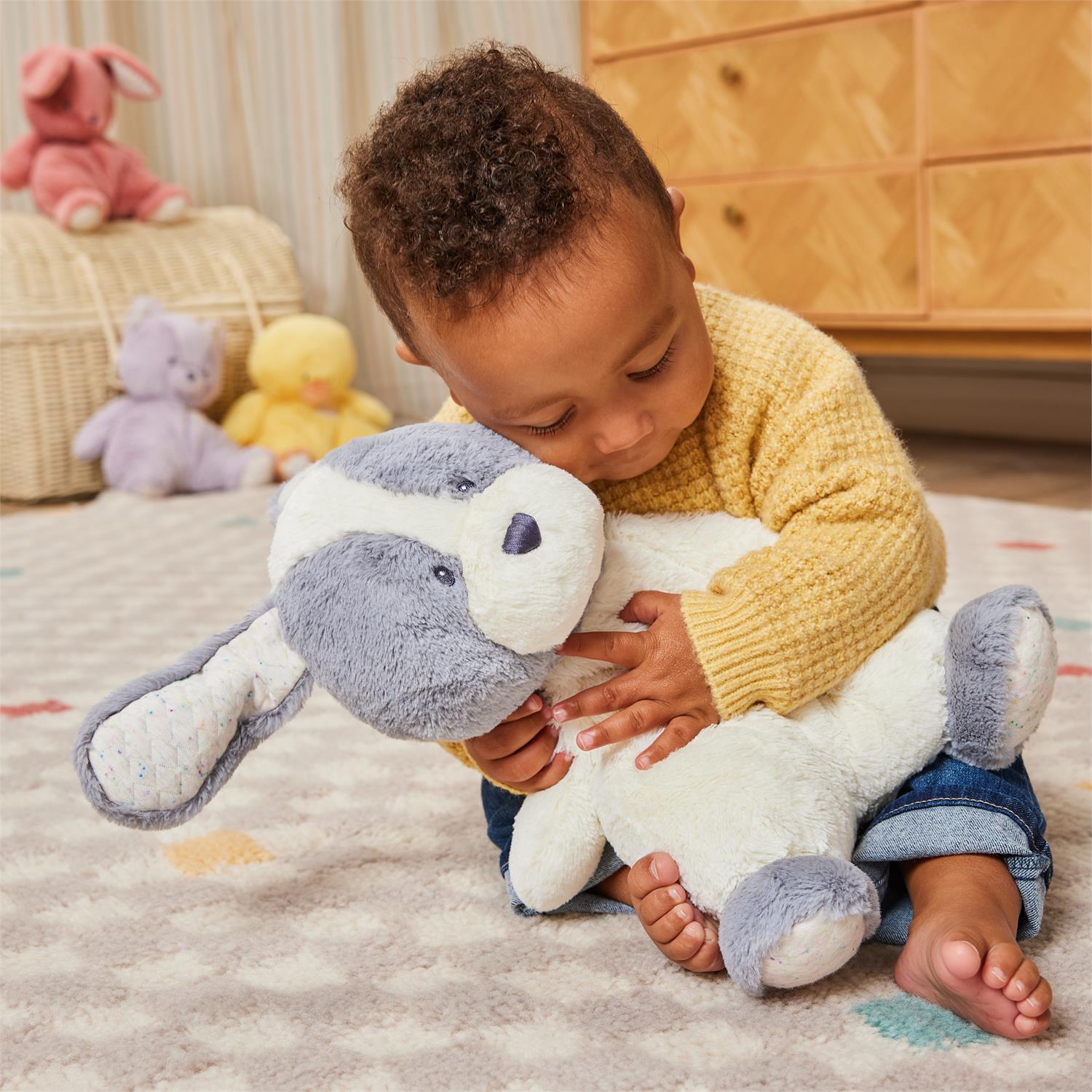 Baby Gund Oh So Snuggly Grey and White Puppy 12.5 Inches