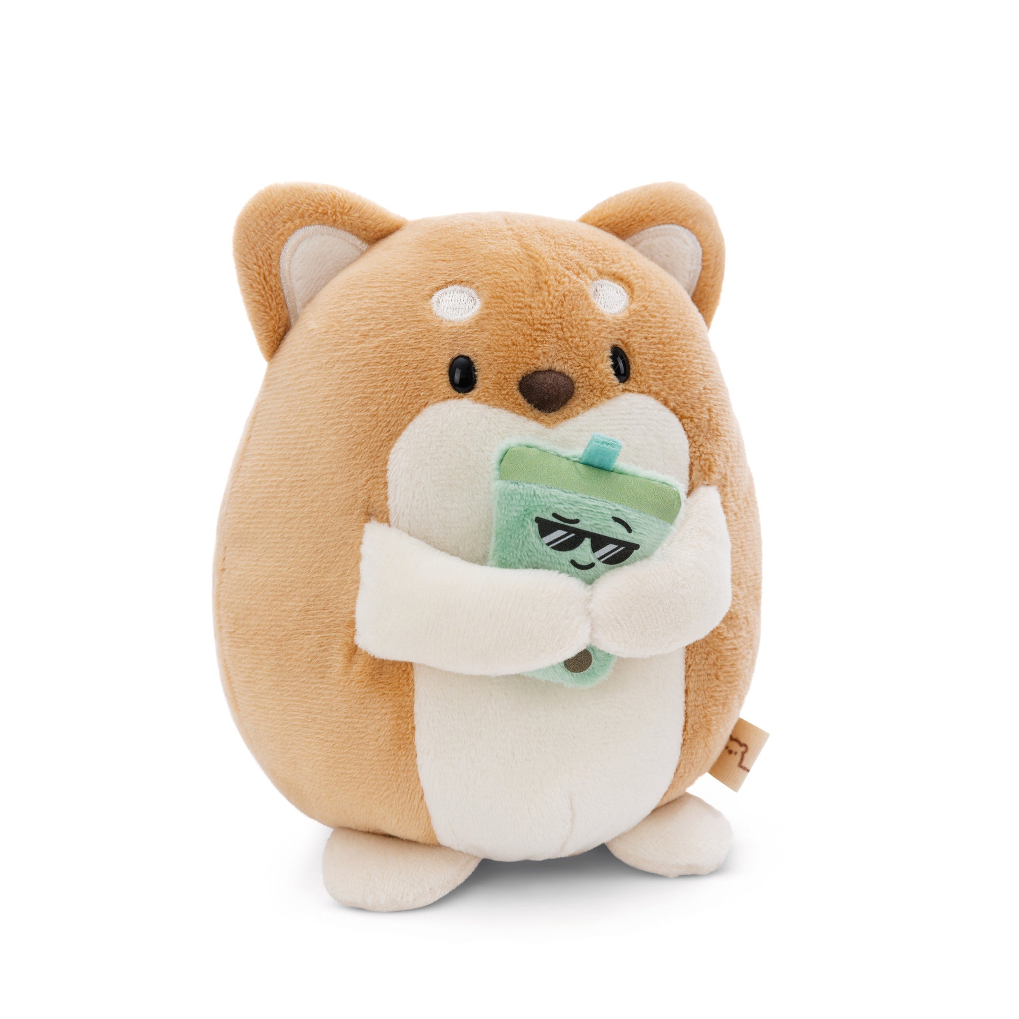 NICI Dog Hiro with Bubble Tea in Giftbox 16cm