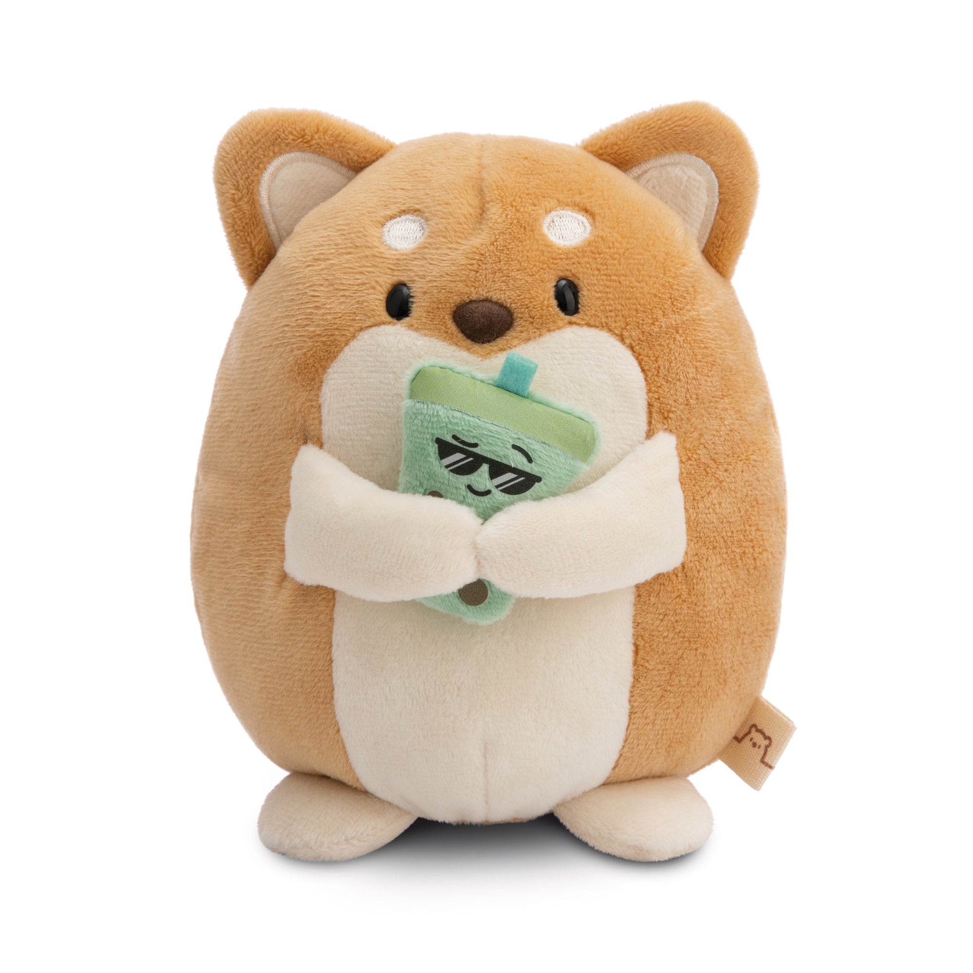 NICI Dog Hiro with Bubble Tea in Giftbox 16cm