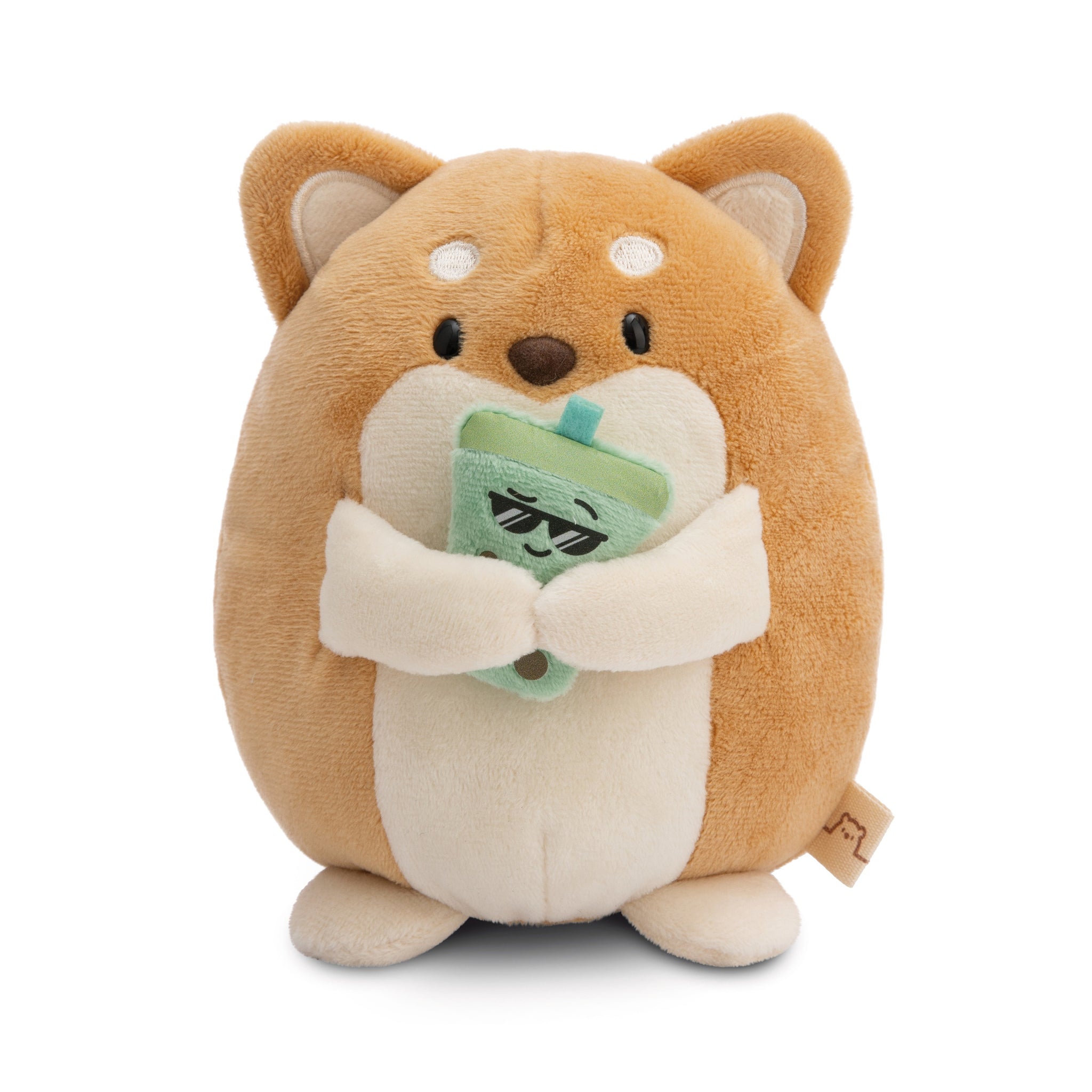NICI Dog Hiro with Bubble Tea in Giftbox 16cm