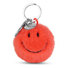 Smiley Keychain ECO Fuzzy Bright Coral 5.5cm
