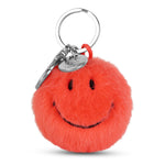 Smiley Keychain ECO Fuzzy Bright Coral 5.5cm