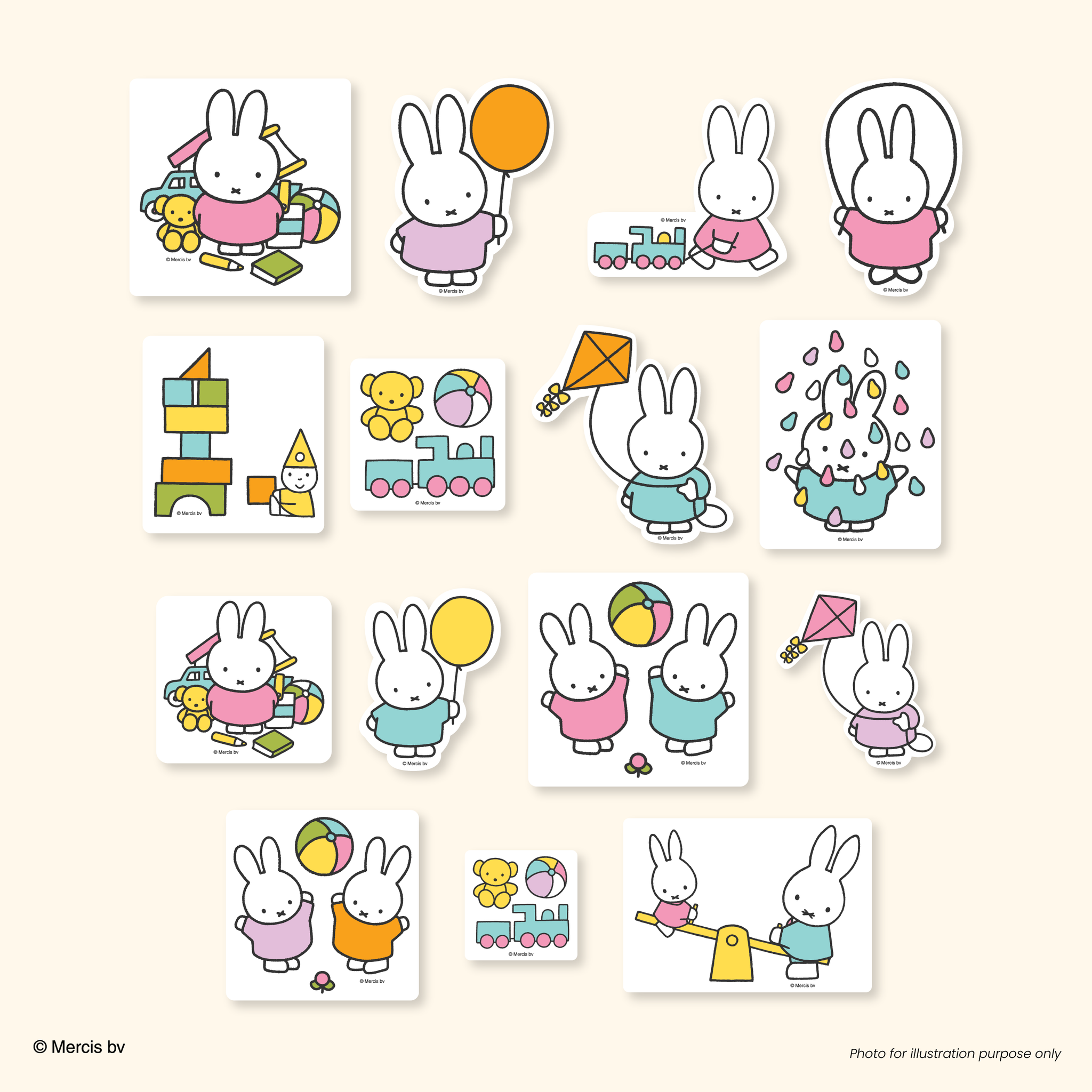 Miffy 70th Stickers Pack Playtime Parade