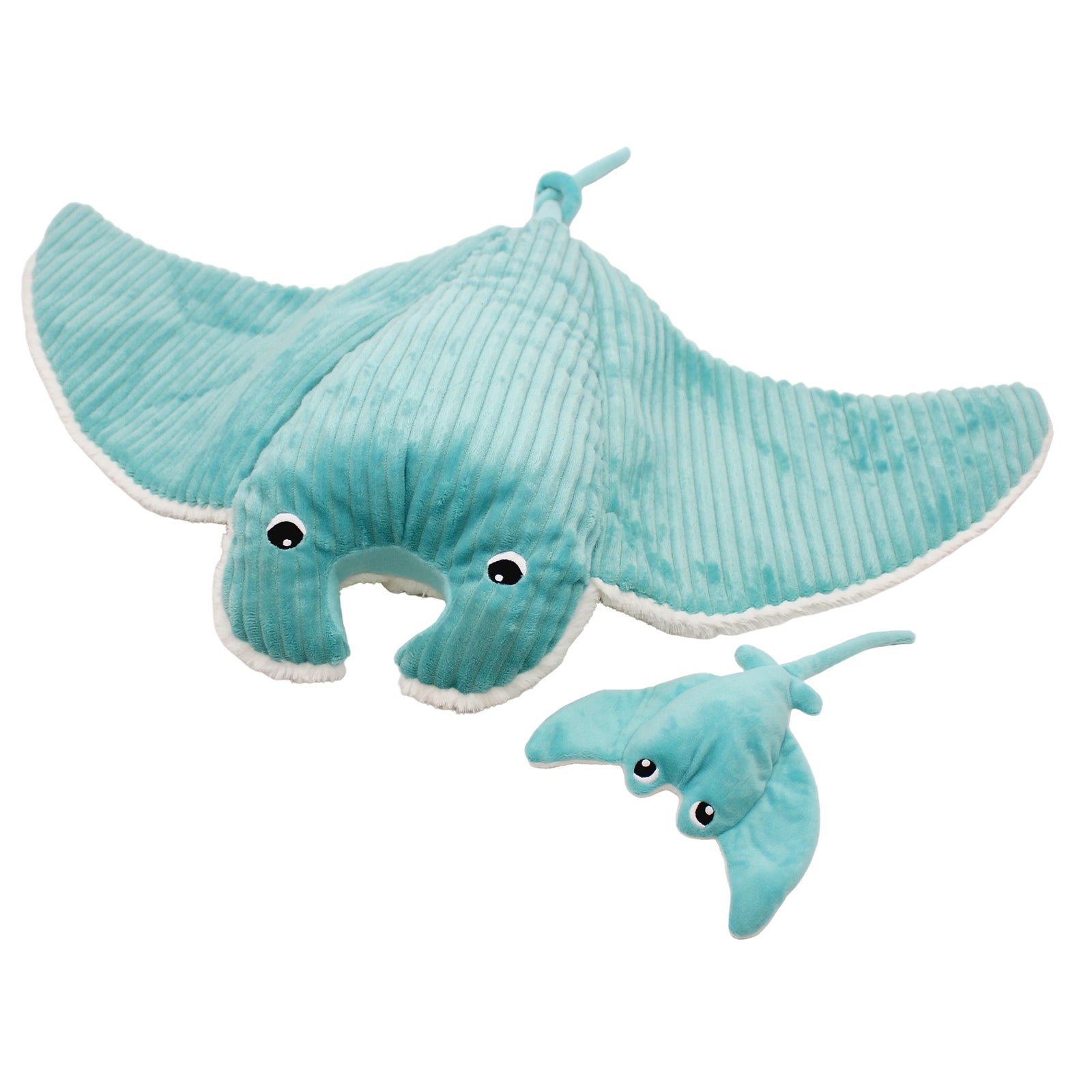 Les Deglingos Ptipotos The Manta Ray Mom & Baby Aqua 72cm