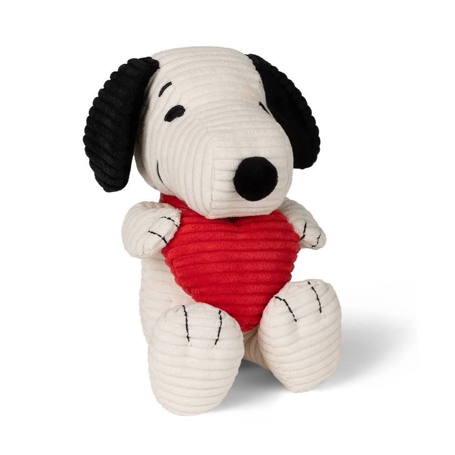Peanuts Snoopy ECO Corduroy Cream with Heart 19cm