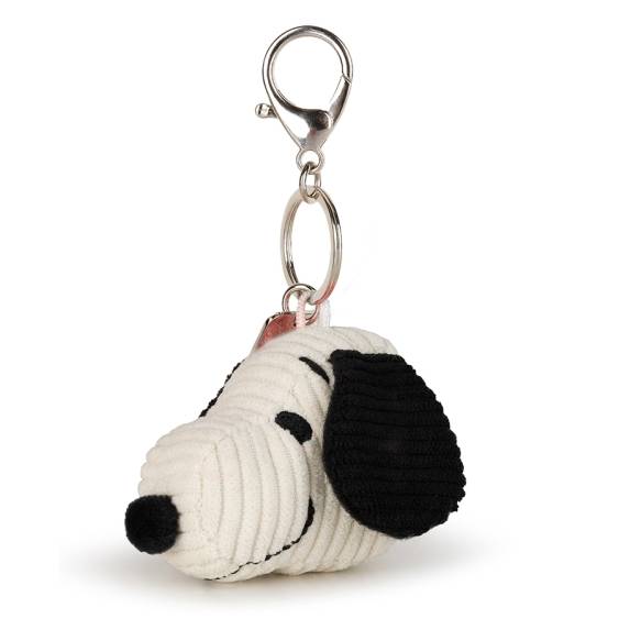 Peanuts Snoopy Head Corduroy Cream Keychain 4.5cm