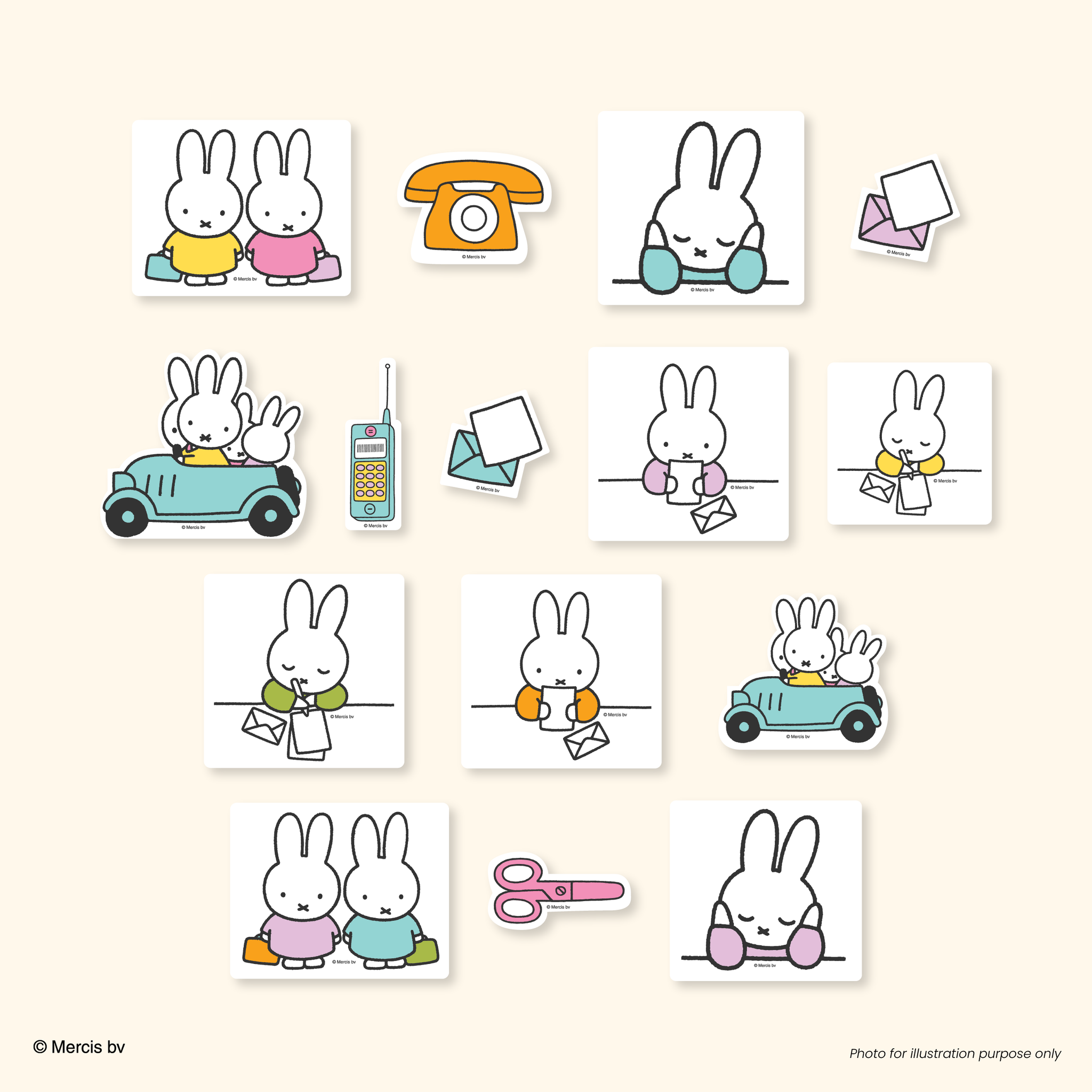 Miffy 70th Stickers Pack Office Escapades