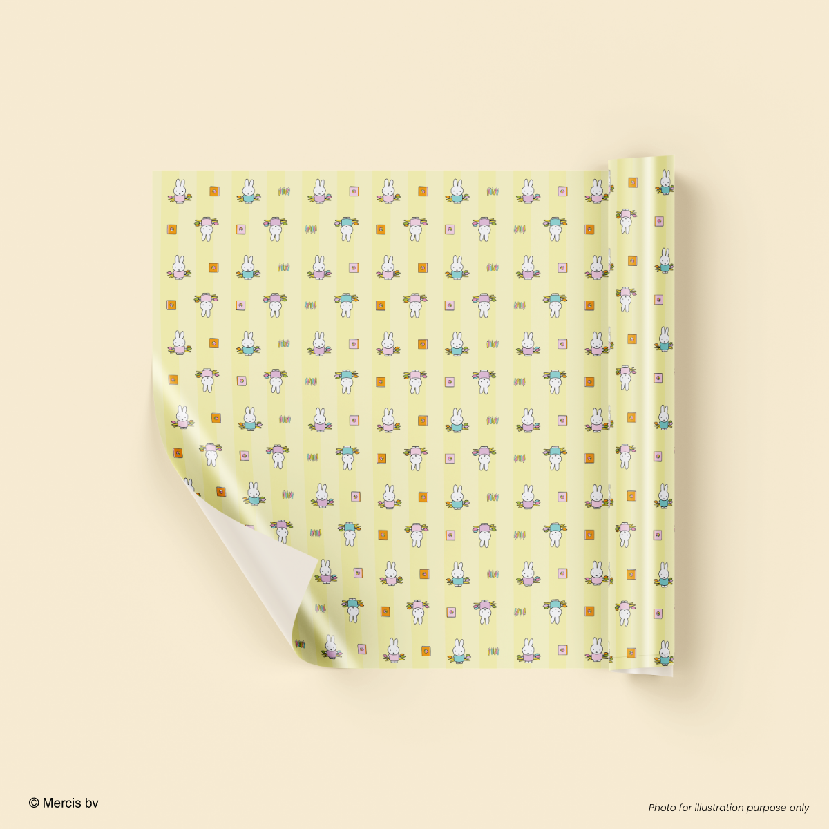 Miffy 70th Gift Wrapper 50cm x 70cm Yellow