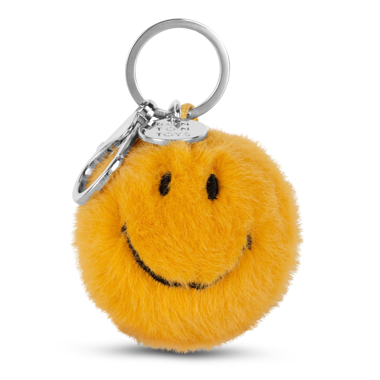 Smiley Keychain ECO Fuzzy Yellow 5.5cm