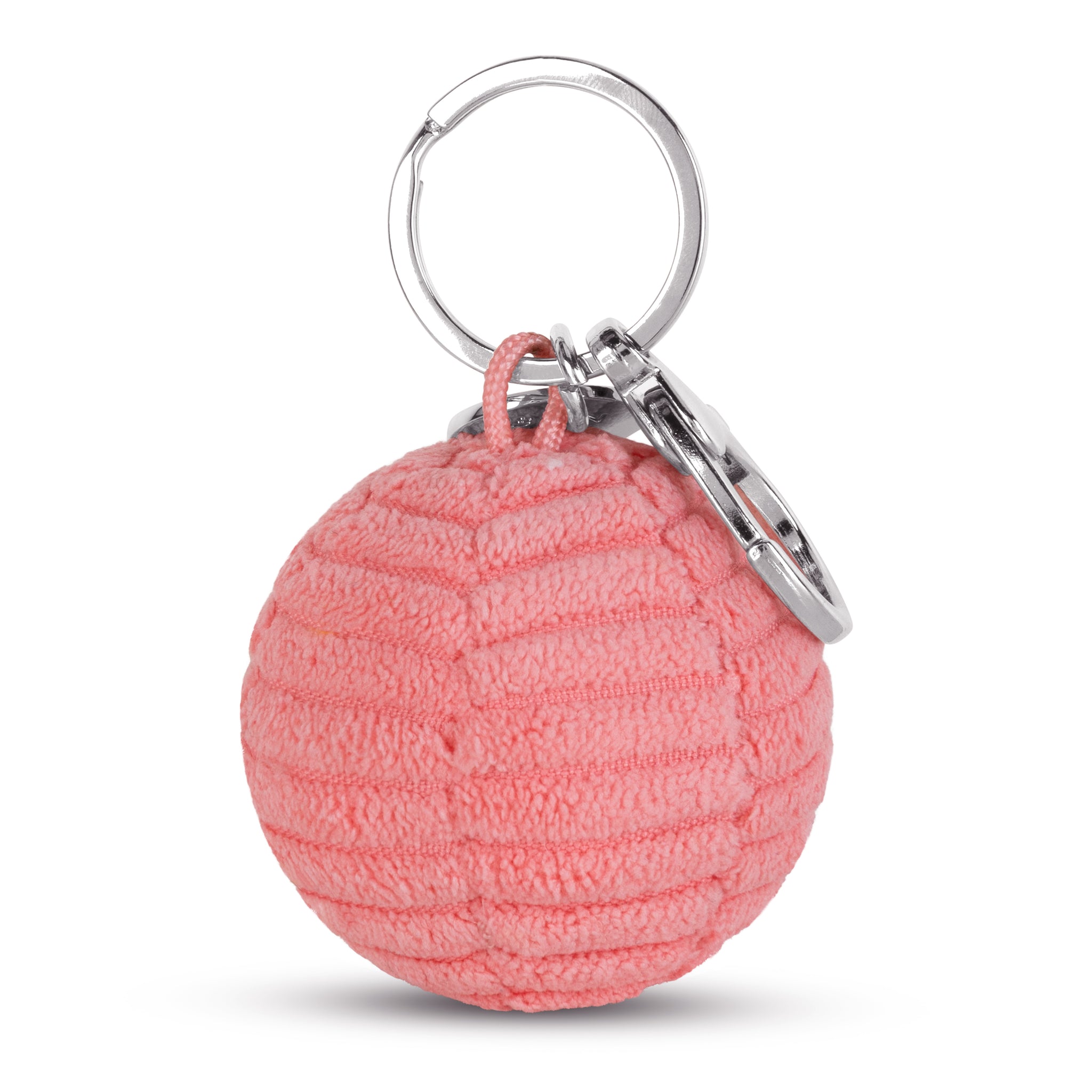 Smiley Keychain ECO Corduroy Bubblegum Pink 4.5cm