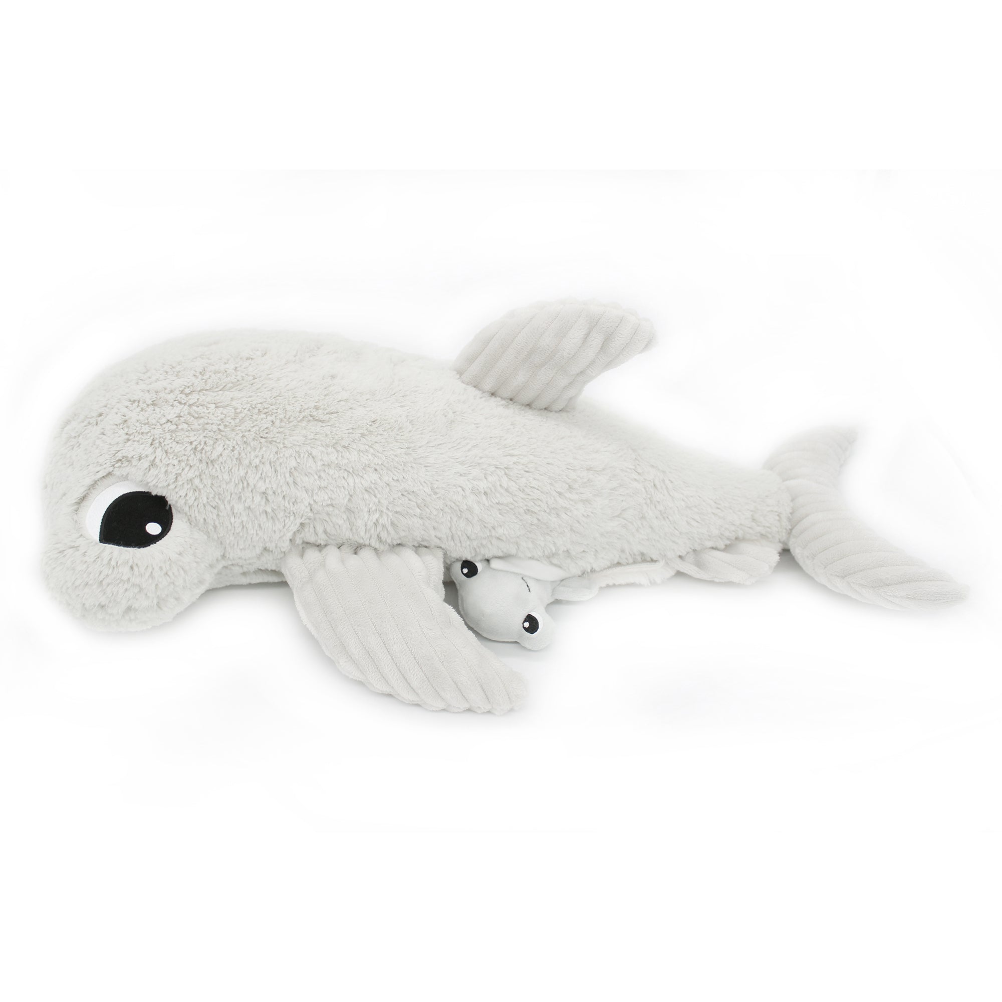 Les Deglingos Ptipotos The Hammerhead Shark Mom & Baby Light Grey 57cm