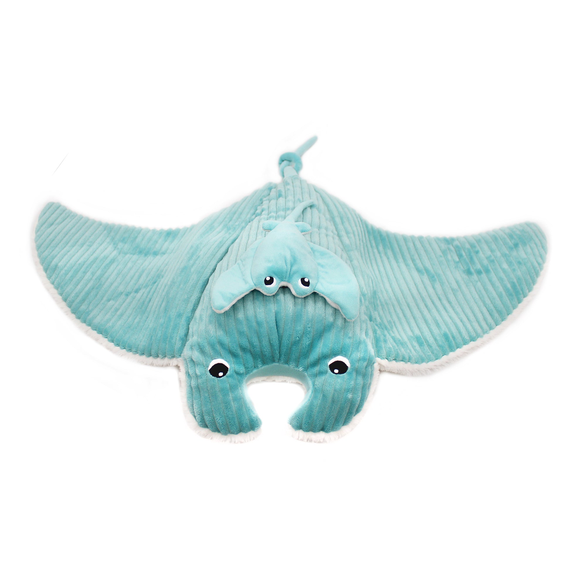 Les Deglingos Ptipotos The Manta Ray Mom & Baby Aqua 72cm