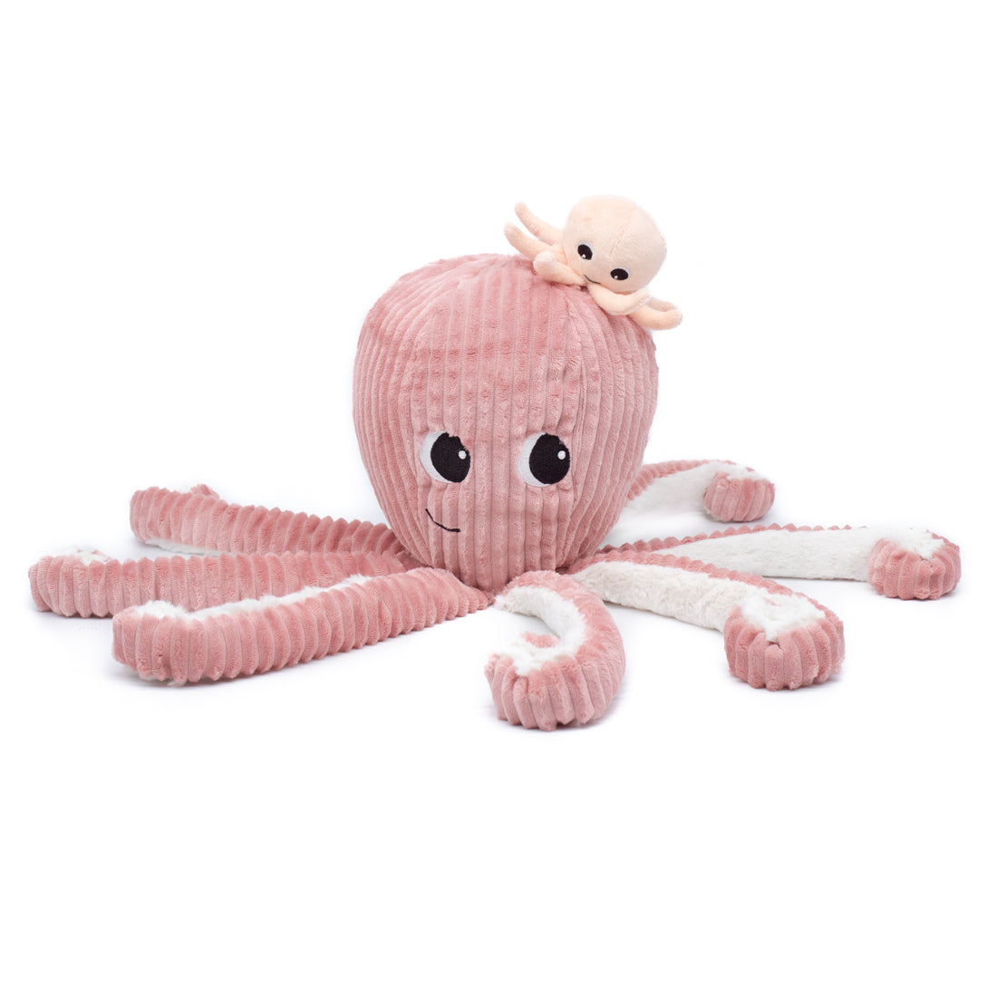 Les Deglingos Ptipotos The Octopus Mom & Baby Pink 50cm