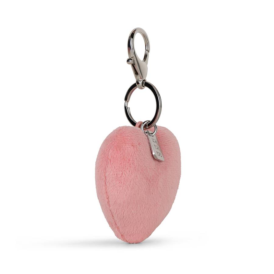 Smiley ECO Fuzzy Pink Heart Keychain 6cm