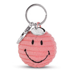 Smiley Keychain ECO Corduroy Bubblegum Pink 4.5cm