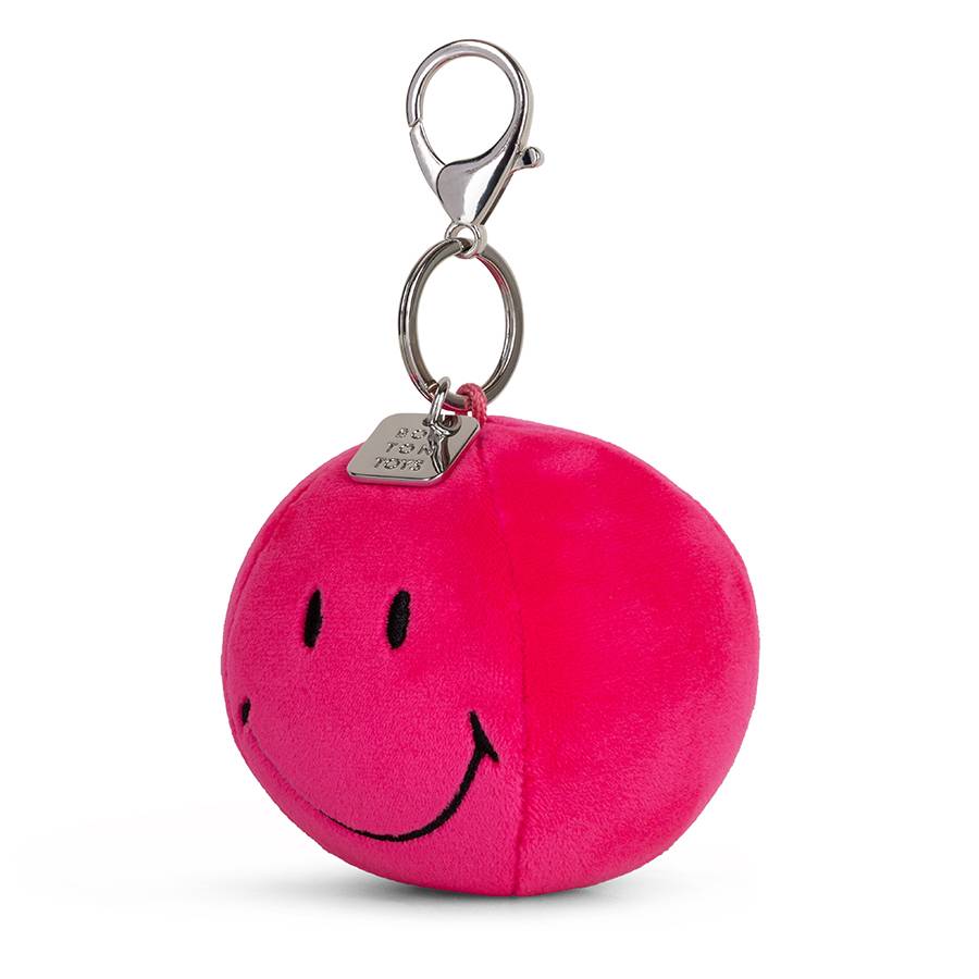 Smiley Squish Ball Bright Pink 9cm