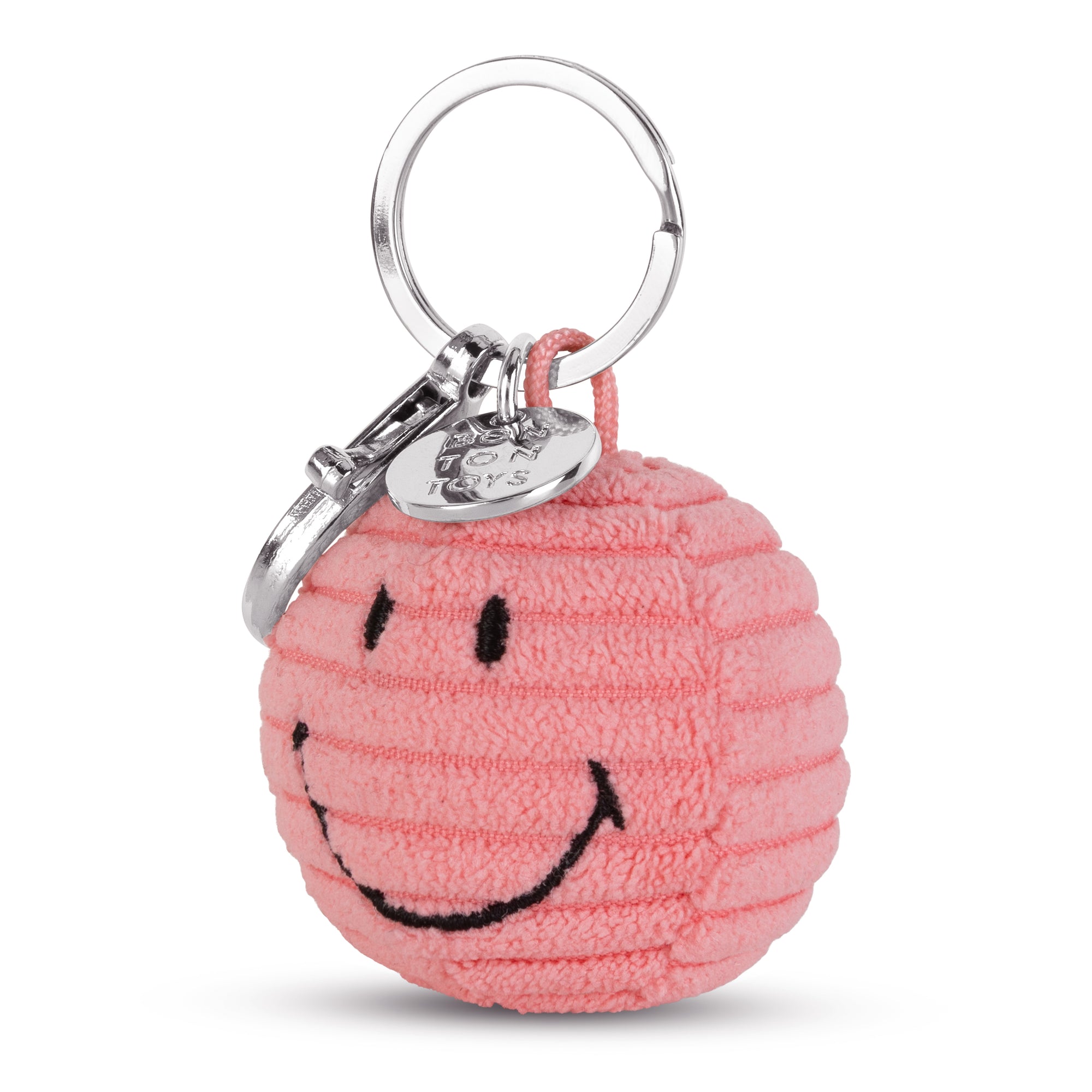 Smiley Keychain ECO Corduroy Bubblegum Pink 4.5cm