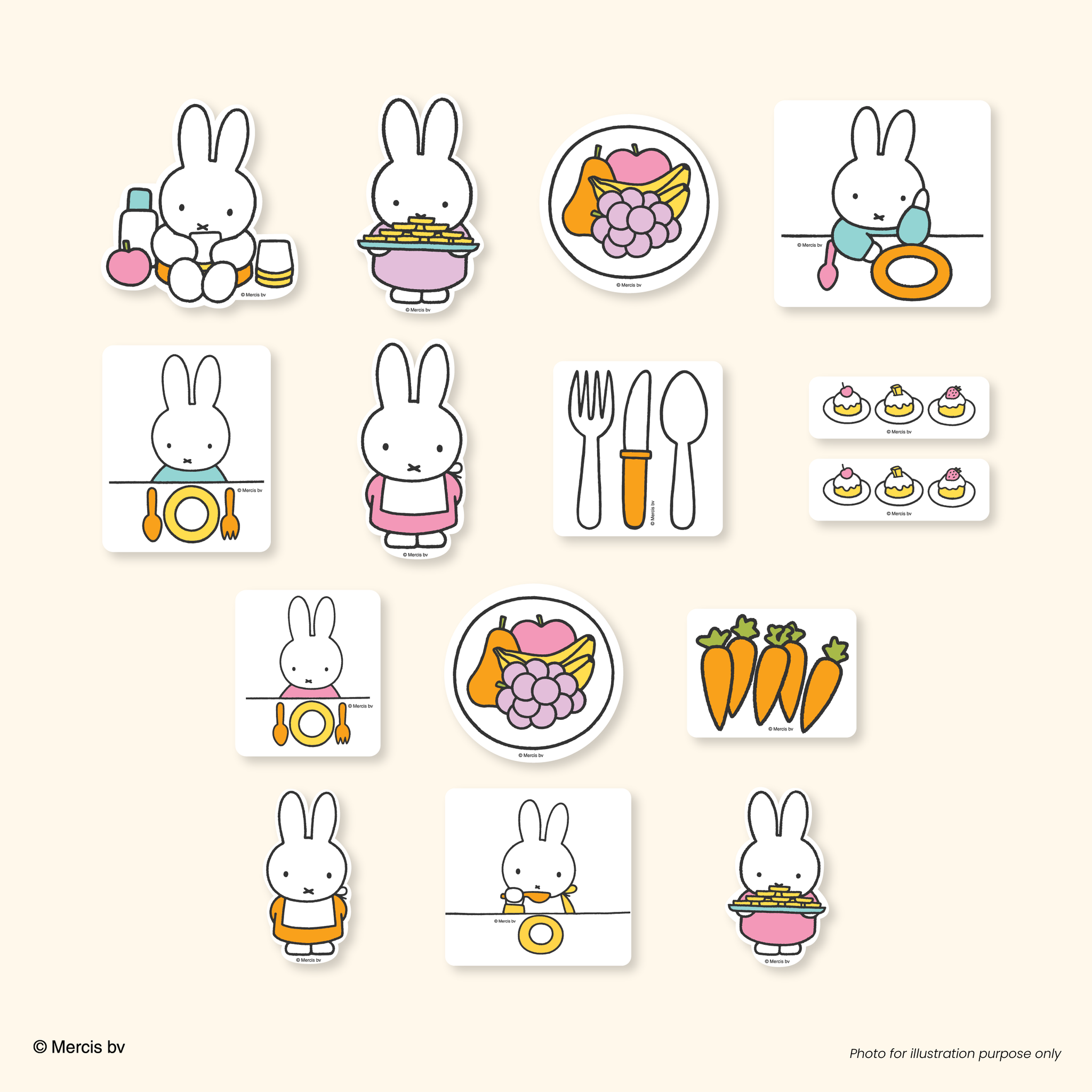 Miffy 70th Stickers Pack Tasty Treats